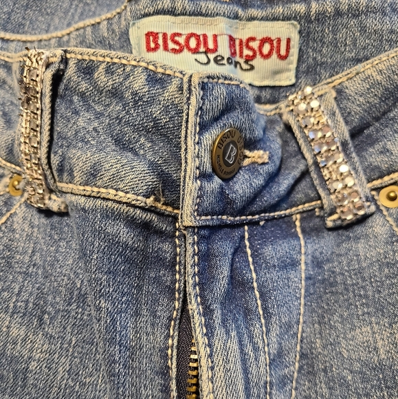 Bisou Bisou size 8 rhinestone bling blue jeans - Picture 15 of 16